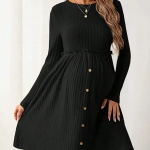 Musta värvi rasedate kleit, XL suurusele