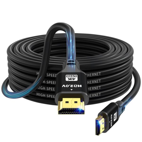 15 m HDMI-kaabel (HDMI 2.0, 18 Gbit/s) – 4K@60Hz ülikiire ühendus Blu-Ray, telerite, PlayStationi, projektorite, arvutite ja sülearvutitega ühilduvaks kvaliteetseks pildi- ja heliedastuseks.