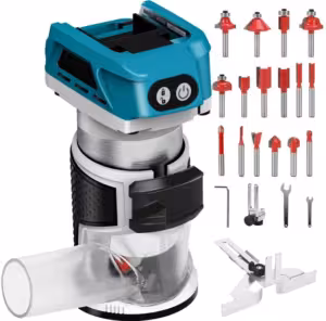 800W akufrees Makita 18V akule harjavaba mootoriga puidutöödeks 16 freesiotsikut ilma akuta