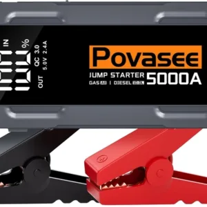 Povasee 5000A käivitusabi akupank 12V autodele LCD ekraani USB väljundite LED tule ja käivituskaablitega
