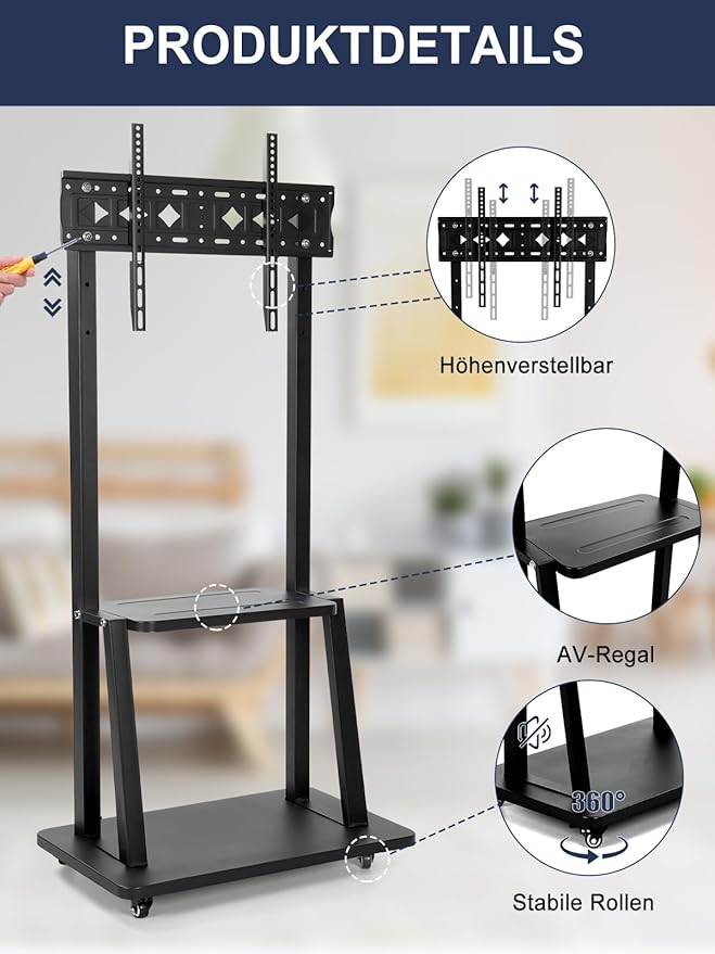 Tv alus 32–75'' teleritele sülearvuti riiuliga - Image 4