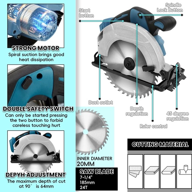 Professionaalne akuketassaag 185mm Makita 18V akule - Image 5