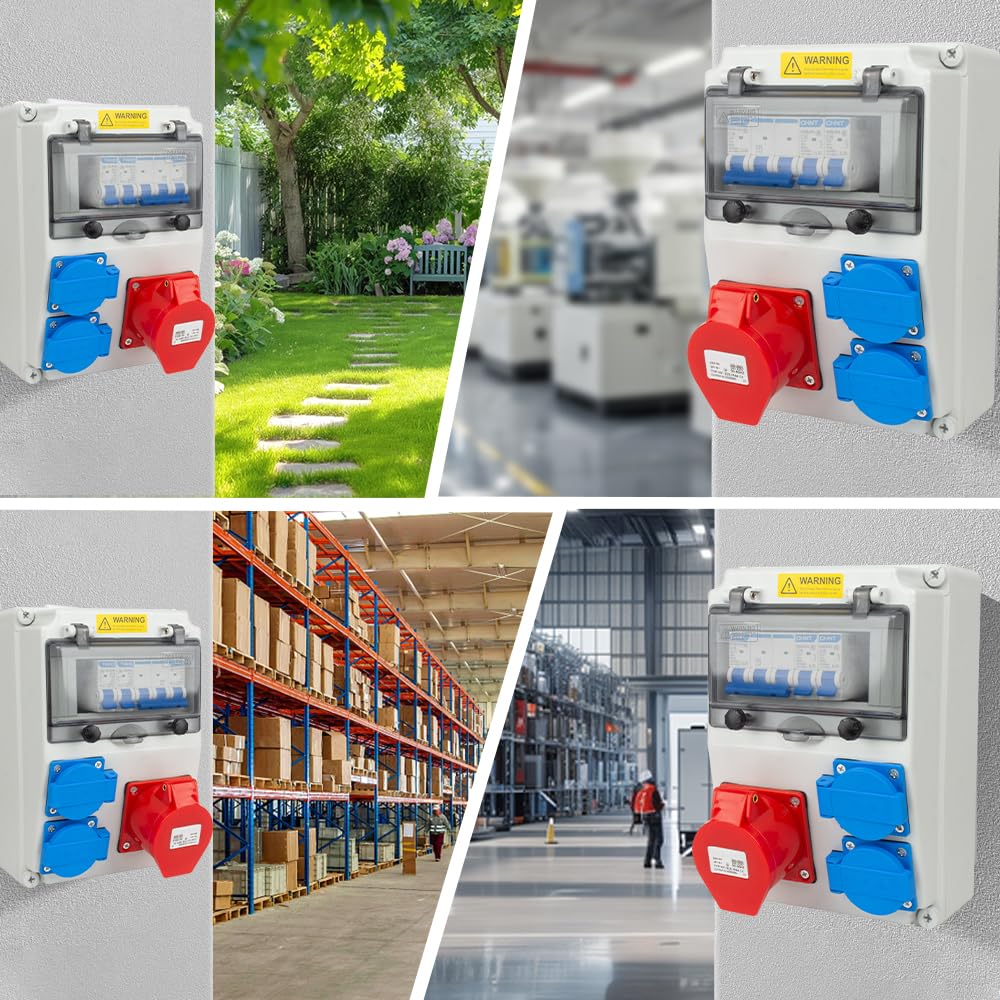 16 A elektrikilp kaitselülitiga – 2 × 230 V + 1 × CEE 16 A, IP44 - Image 6