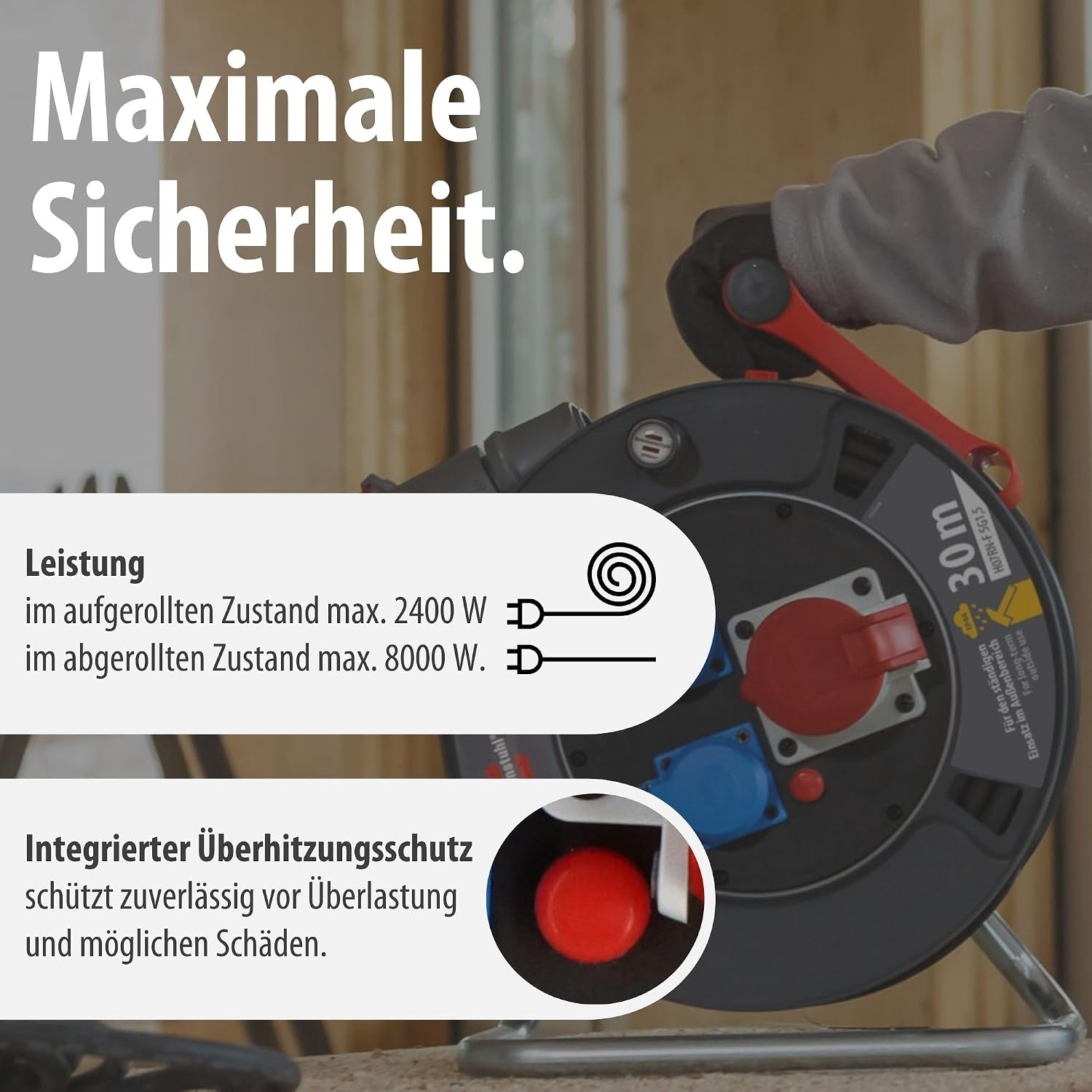 Brennenstuhl Garant CEE 1 V2 kaablirull 30 m – IP44 - Image 5